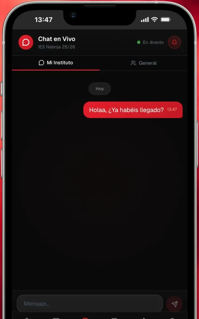 Chat en vivo de la promoción